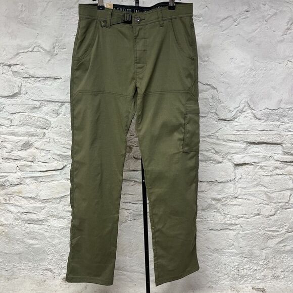 NWT Prana Stretch Zion Cargo Green Active Hiking Pants Men's 30x32 M4ST32116 - Picture 1 of 9